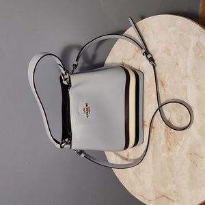 Coach Small Town Blue Bucket Bag with Crossbody Strap.